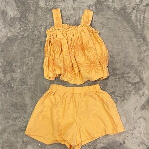 Next Kids Floral Embroidered Set in Yellow